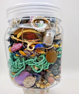 Über 1+ Pfund Handwerk Schmuck Glas Wiederverwendung Mehrzweck Vintage bis jetzt Metall mischen - Bild 1 von 8