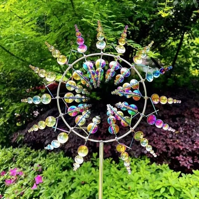 5pcs Magical Wind Powered Kinetic Windmill Metal And Sculpture Spinner Garden - Image 1 of 4