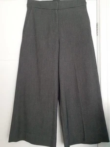 Linea Wide Leg Cropped ladies trouser Grey size 8 front zip side pockets - Picture 1 of 7