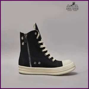 rick High-top shoes men's canvas board shoes short boots owens - Picture 1 of 24