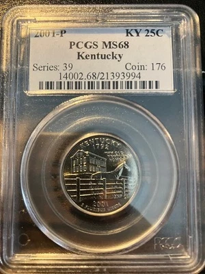 2001-P PCGS MS68 Kentucky State Quarter Business Strike 25C - Image 1 of 2