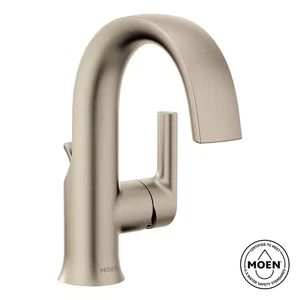 Doux Single Hole Single-Handle Bathroom Faucet in Brushed Nickel - Picture 1 of 12