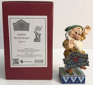 Jim Shore Disney Traditions BASHFUL BOOGIE Dwarf Figurine Snow White 4049626 NEW - Picture 1 of 16