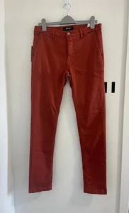 Replay Trousers Mens W33 L34 Burnt Orange Hyperflex Zeumar Denim Chino - Picture 1 of 7
