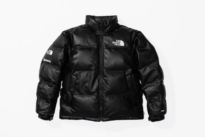 Men's Nuptse Mountain Style Fit Unisex Full-Black Genuine Leather Puffer Jacket - Image 1 of 4