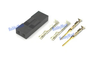 Dupont 2.54mm 2 Pin socket connector female male gold contact crimps pin 100 set - Picture 1 of 4