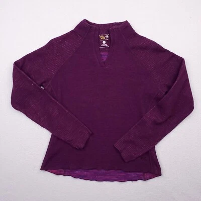 Mountain Hardwear Sweater Womens Small Purple Parafin Pullover Crop Thumbhole - Image 1 of 4