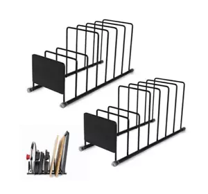 2-pack 12" Cuisinel Skillet Lid Dish Organizer Rack Matte Black Kitchen - Picture 1 of 4