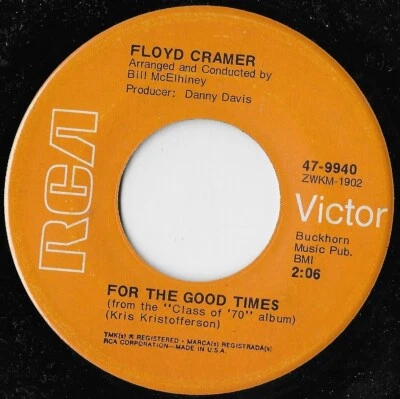 For The Good Times / Everything Is Beautiful / Floyd Cramer  VG+ - Image 1 of 2