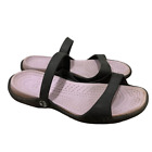 CROCS Cleo Women Sandal Size 11 Black Comfort Slip On Cushioned 204268 Pink Grey