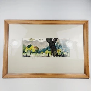 West Across the Valley Lyman Meadows Watercolor Landscape Painting Vernon Nye - Picture 1 of 11