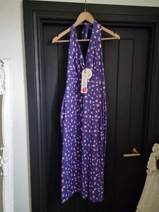 Lindy Bop Retro Vintage 50s Pin Up Style Halterneck Dress Size UK 14 - Picture 1 of 16