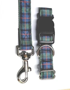 FLOWER OF SCOTLAND TARTAN Collar and Lead set Medium to Xlarge Dogs - Picture 1 of 1
