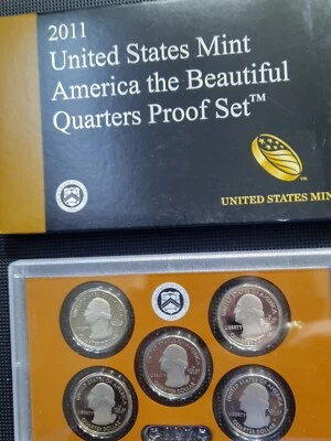 2011-S US Mint Quarter Proof Set America the Beautiful  5 Coins Box COA OGP - Image 1 of 3
