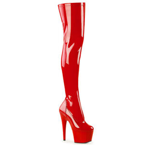 Pleaser Stretch Stiletto Platform Zip Side Thigh High Boots Adult Women ADO30xx