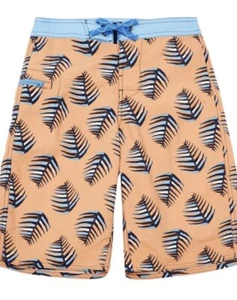 NWT PATAGONIA Boys' Wavefarer Boardshorts / Palms of My Heart / Breakup Blue - Picture 1 of 4