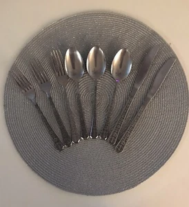 Mixed Lot of 8 Vtg Interpur Florenz Stainless Forks Spoons Knives Floral Korea - Picture 1 of 5