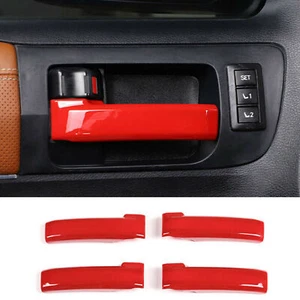 4× Red ABS Interior Door Handle Panel Cover Trim Kit For Toyota Tundra 2007-2020 - Picture 1 of 11