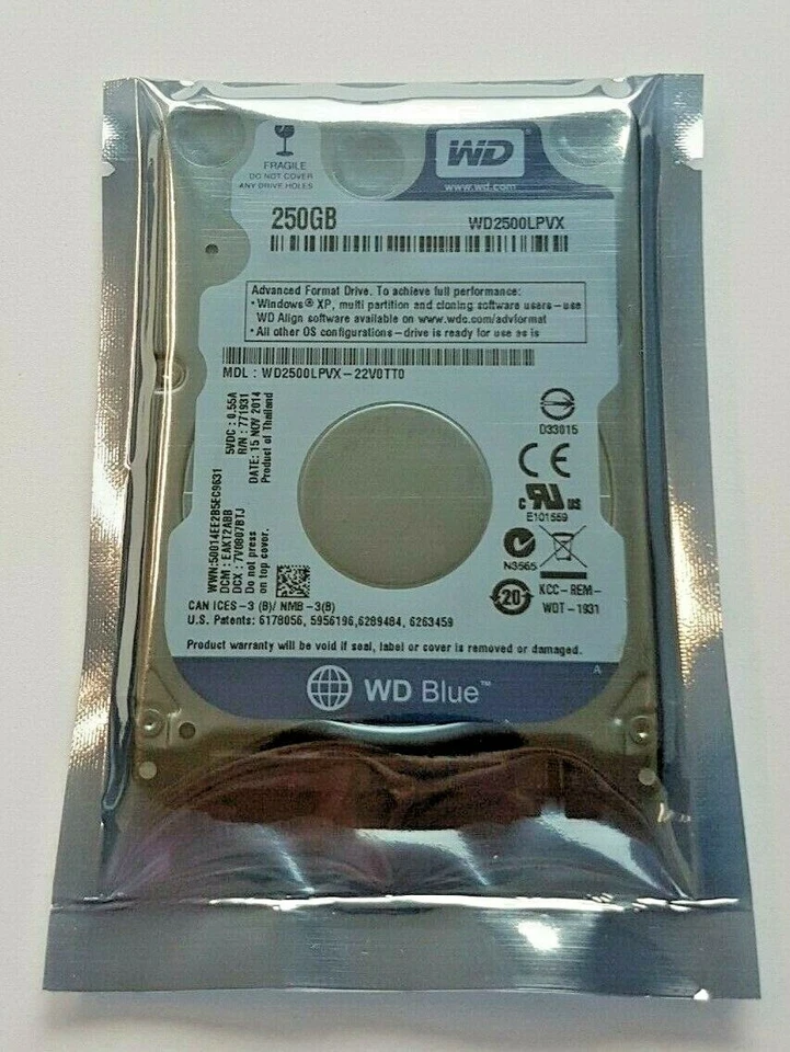 250 GB SATA Western Digital WD2500LPVX-22V0TT0 5400 RPM 8MB 2.5 " Hard Drive New - Image 1 of 1