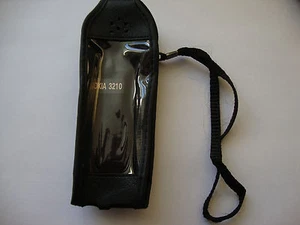 Nokia 3210, 3510, 3510i, 6010 FUNDA DE CUERO NEGRO GENUINO, NUEVO, ARTÍCULO DE CALIDAD - Imagen 1 de 3