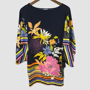 Trina Turk Womens Size Small Bal Harbor Dress Swim Coverup Mini Kimono Floral - Picture 1 of 9