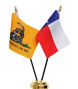 Juego de banderas de mesa doble amistad Gadsden & Texas - Imagen 1 de 3