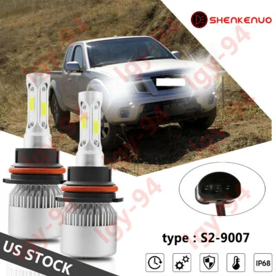 Par de bombillas LED 9007 6000K para Nissan Xterra Frontier Versa Note QQ70 Foto 1 de 4