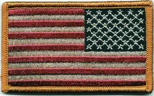 Reversed United States US Flag Faded Vintage Look Hook Embroidered Patch - Picture 1 of 1