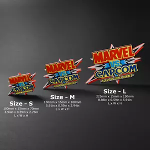 Marvel vs Capcom (1998) - Letrero de exhibición de logotipo impreso en 3D de videojuegos - Imagen 1 de 3