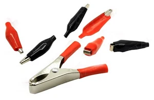 7 Pcs Alligator Clip Set Assortment Electrical Clamps Test Lead Wire End Jumper - Picture 1 of 1