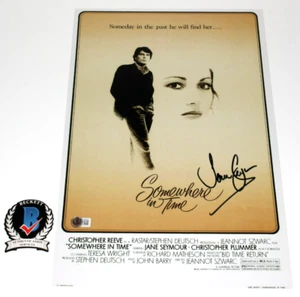 JANE SEYMOUR SIGNED SOMEWHERE IN TIME 12x18 MOVIE POSTER ACTRESS BECKETT BAS COA - Picture 1 of 4