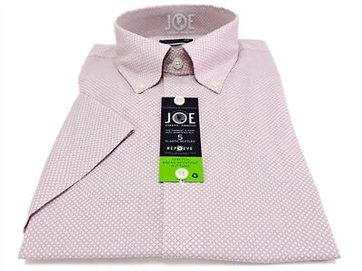 Camisa de vestir JOE by Joseph Abboud para hombre manga corta elástica calce ajustado talla 15 Foto 1 de 3