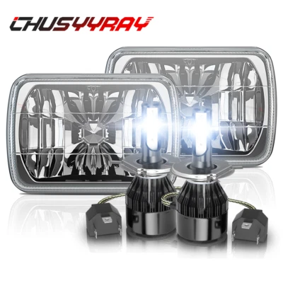 Pair Fit Peterbilt 357 378 379 385 1998-2007 7x6 5x7'' LED Headlights Hi/Lo Beam - Image 1 of 4