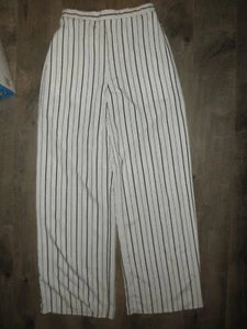 Ladies BLUE BLUSH White & Black Stripe Lightweight pull-on Pants, sz S - Picture 1 of 1