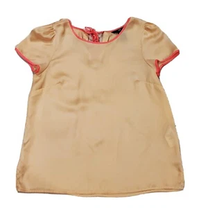 H&M Silky Tunic Champagne Hot Pink Ribbon Trim & Tie Back Career Wear Cap Size 6 - Picture 1 of 8