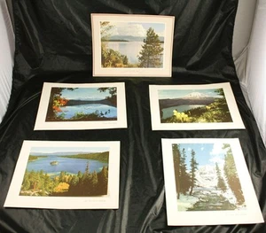 Lot of 5 Chevron Gas Scenic Lithographs Prints California Standard Oil Co v1y14 - Picture 1 of 1