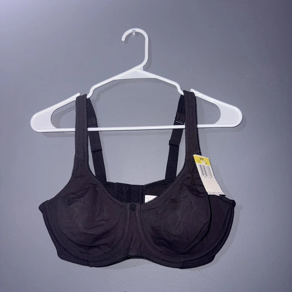 Sujetador con aros Bali cobertura completa negro talla 40C estilo 3850 nuevo con etiquetas Foto 1 de 4