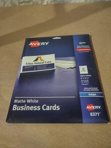 Tarjetas de visita Avery 8371, inyección de tinta, 2 pulgadas x3-1/2 pulgadas, 250/PK, blancas envío gratuito - Imagen 1 de 16