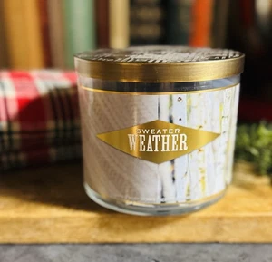 Bath & Body Works Pullover Wetter 3-Docht-Duftkerze 14,5 Oz. Winter kalt - Bild 1 von 4