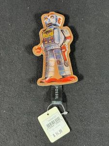 Fossil Brand Paperweight Robot Gift Leather Figure 5 Inches - Picture 1 of 5