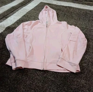 Self Esteem Light Pink Velour Full Zip Hoodie Size Large - Picture 1 of 2