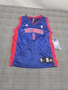 Children Adidas Detroit Pistons Billups Jersey Size Large - Picture 1 of 3