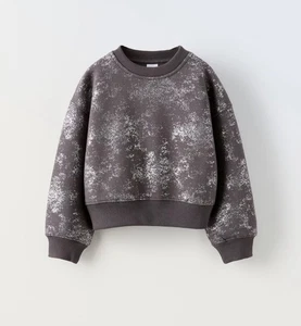 NWOT Zara Girls' Sweater Foil Print Age 13-14 Girls Large Years - Picture 1 of 4