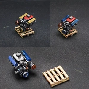 Diorama 1:64 Engine Model Set Garage Workshop Repair Props Scene Display Model - Picture 1 of 21