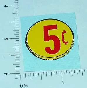 Three (3) Generic 5 Cent Coin Vend Stickers V-16-5 - Picture 1 of 1