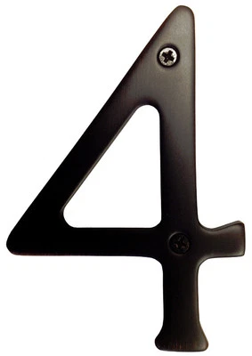 HOUSE GUARD HARDWARE Oil Rubbed Bronze 3" house metal number 4