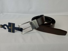 BROOKS BROTHERS REVERSIBLE LEATHER BELT BLACK/BROWN - Size 38 - New & Free Ship 
