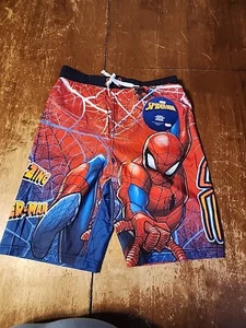 Marvel Spider-man Boys UV50+ Swim Trunks NWT Size Medium Spidey! All Over Print  - Picture 1 of 5