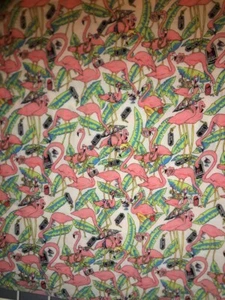 Nicole Miller for JoAnn Fabrics flamingo print silky yardage 60" x 56" - Picture 1 of 2