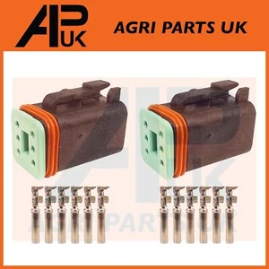 2x 6 Pin Headlamp Headlight Light Wire Plug Socket & Crimps Female for JCB - Picture 1 of 4